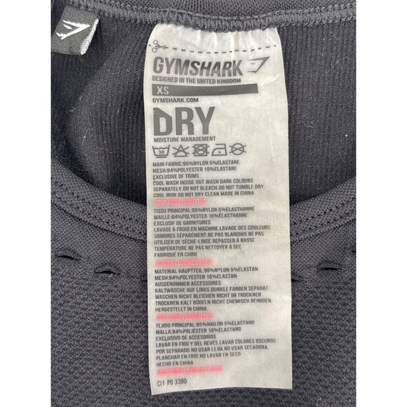 Gymshark Mesh Crop Tank Sports Bra Activewear Training Black XS - Picture 2 of 3